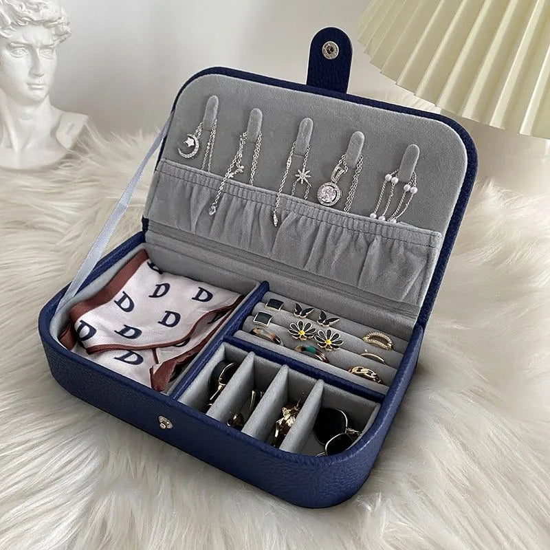 2023 Portable Jewelry Box Jewelry Organizer Display Travel Jewelry Case Boxes Button Leather Storage Chenille Jewelers Joyero