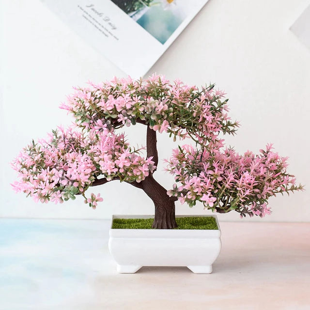 Artificial Plants Bonsai Plant Flowers Potted Ornaments Office Decor for Home Room Table Decoration Hotel Garden Decor