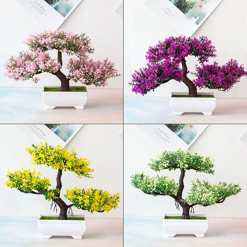 Artificial Plants Bonsai Plant Flowers Potted Ornaments Office Decor for Home Room Table Decoration Hotel Garden Decor