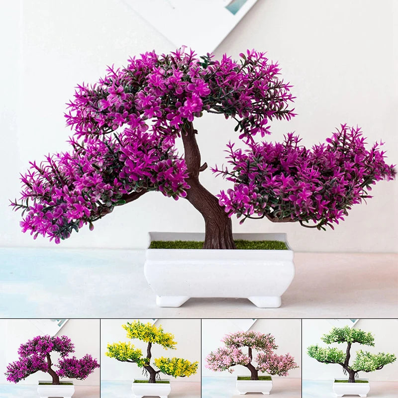 Artificial Plants Bonsai Plant Flowers Potted Ornaments Office Decor for Home Room Table Decoration Hotel Garden Decor