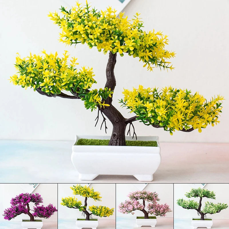 Artificial Plants Bonsai Plant Flowers Potted Ornaments Office Decor for Home Room Table Decoration Hotel Garden Decor