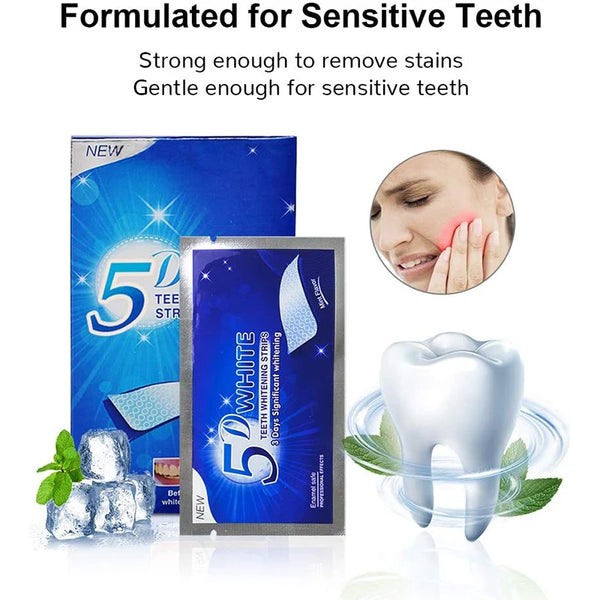  Pairs Gel Teeth Whitening Strips Stain Removal Oral Hygiene Care 