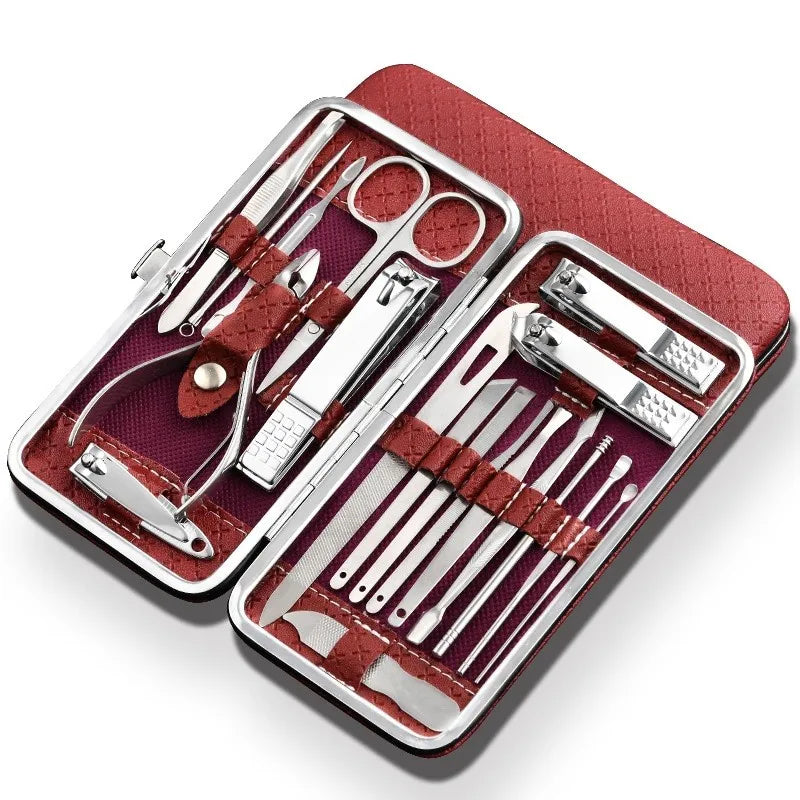 19 in 1 Stainless Steel Manicure Set Professional Nail Clipper Kit of Pedicure Tools Ingrown Toenail Trimmer