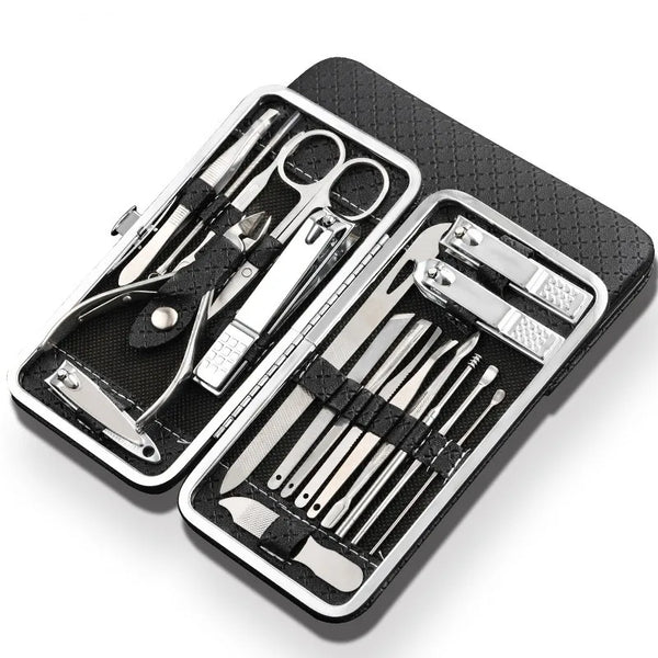 19 in 1 Stainless Steel Manicure Set Professional Nail Clipper Kit of Pedicure Tools Ingrown Toenail Trimmer