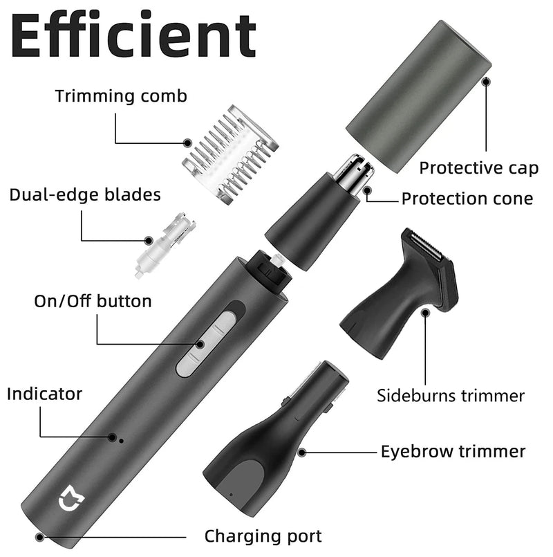 Electric Nose Ear Hair Trimmer for Men Painless Rechargeable 